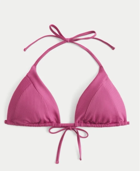 Ribbed Triangle Bikini Top