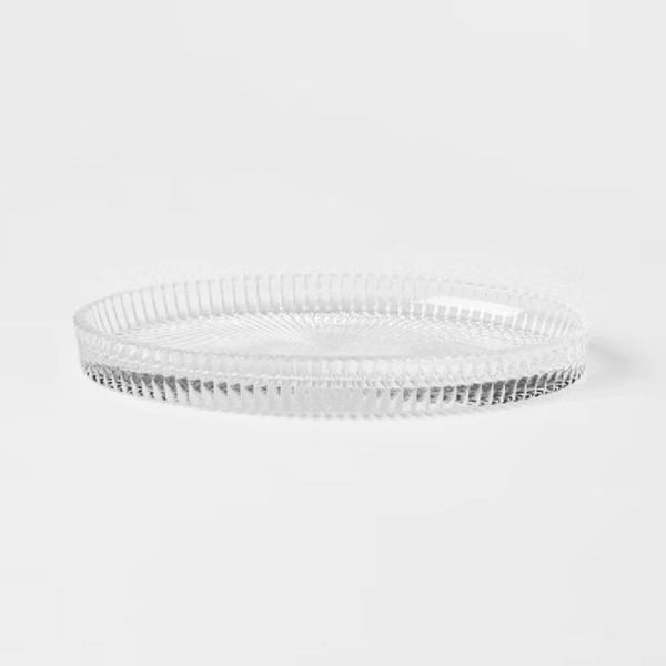 Ribbed Glass Vanity Tray Clear - Threshold™