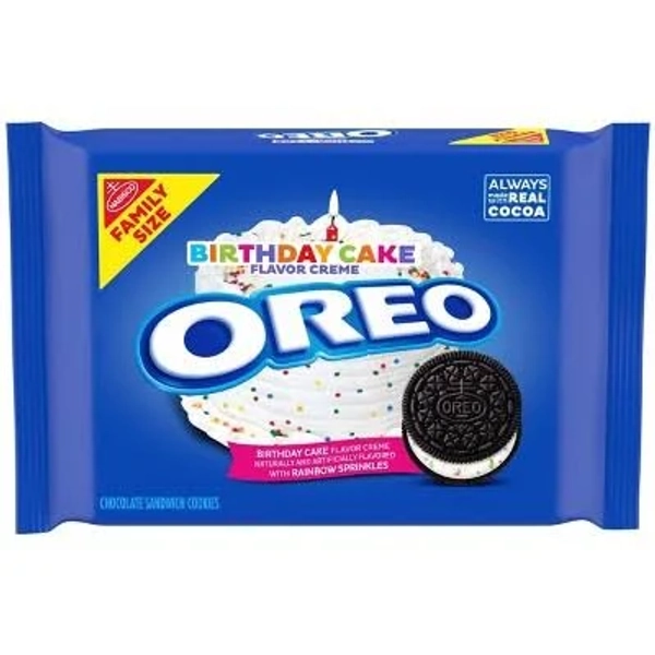 Oreo Birthday Cake Creme Chocolate Sandwich Cookies
