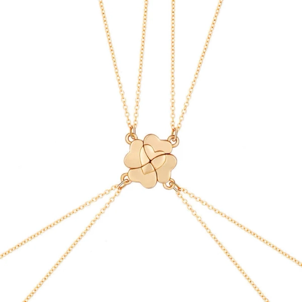 Gullei Silver Clover BFF Necklace Set