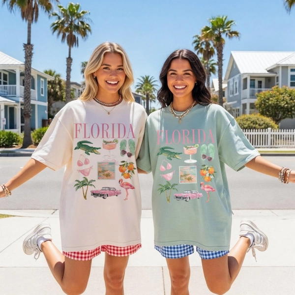 Comfort Colors Florida Shirt - Oversized Summer Shirt - Beach shirt - Surf Shirt - Coconut girl
