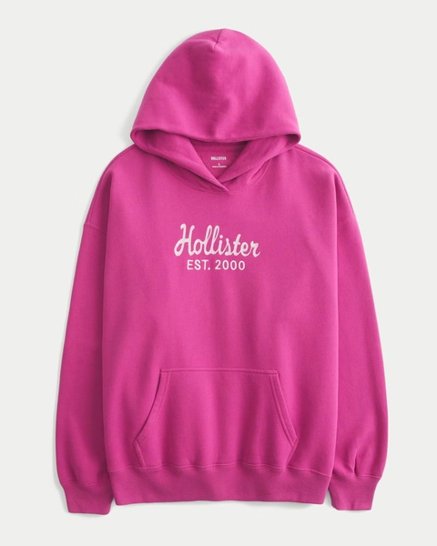 Hollister Feel Good Oversized Logo Graphic Hoodie