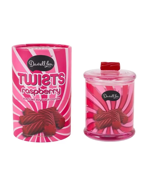 Darrell Lea Twists Raspberry Scented Soy Wax Candle