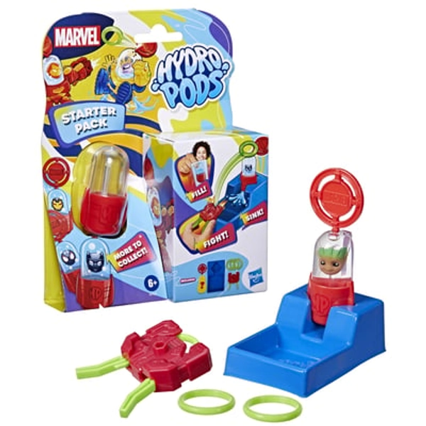 Hydro Pods Marvel Starter Pack Battle Toy, Water Activated Surprise Toys for Kids