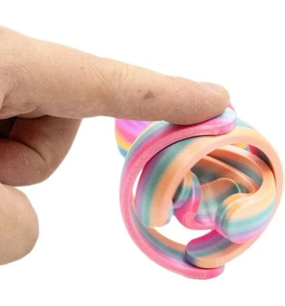 3D Printed Spiral Fidget Toy, Rotatable Stress Relief Desk Toy, Sensory Anxiety Relief Gift for