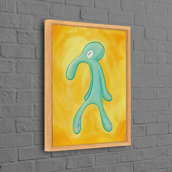 Squidward Painting Print, Abstract Wall Art, Squidward Canvas Poster, Modern 3D Canvas, Bold And Brash Canvas Print, Luxury Canvas Poster,