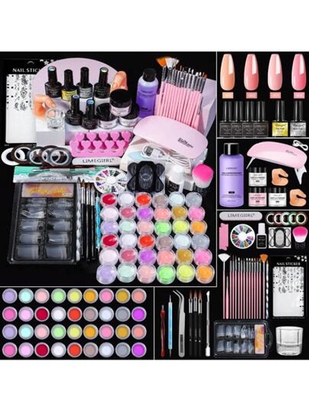 Complete Acrylic Nail Starter Kit For Beginners - Professional Gel Polish Set With U V Lamp, Glitter Acrylic Powder, And Essential Nail Supplies - All-In-One DIY Nail Art Kit For Salon-Quality Results At Home