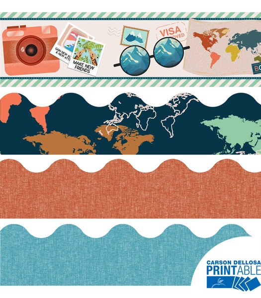 Let's Explore Printable Bulletin Board Borders Set