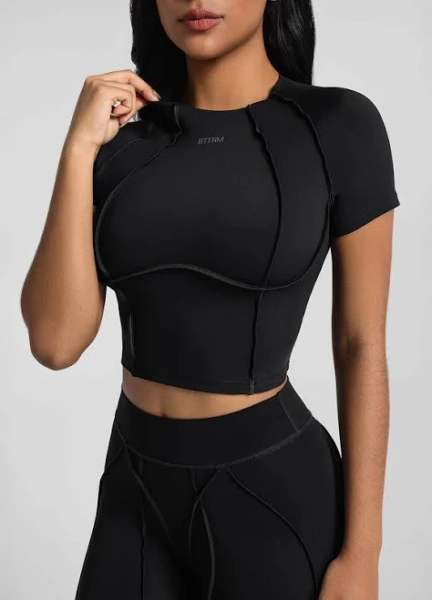 Women Contour Stitch Crop Top