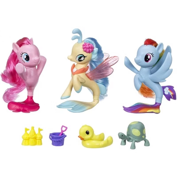My Little Pony The Movie Seapony Collection Set – Includes Princess Skystar, Pinkie Pie, Rainbow Dash, Turtle Pet, and Accessories