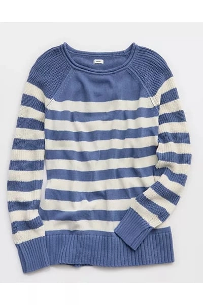 Aerie Bistro Sweater Women's Marbled Blue XXL