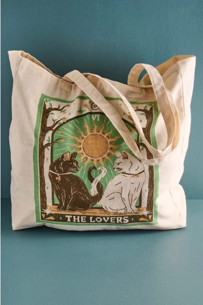 EBX The Lovers Cat Tarot Tote Bag