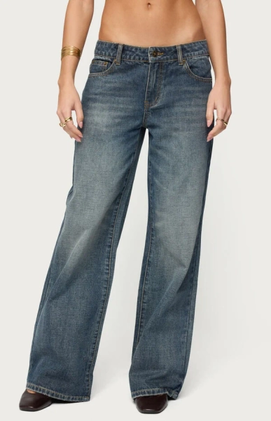 Della Waist Scarf Low Rise Baggy Jeans