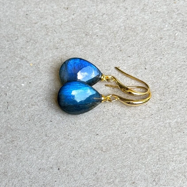 Labradorite 18K Gold Plated Earrings, November Birthstone Gifts, Labradorite Earrings, Gift For Her, Christmas Gift Ideas, Drop Earrings