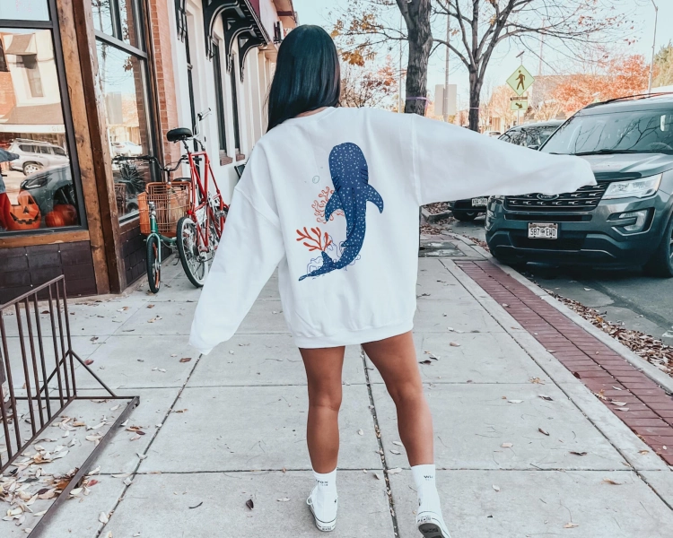 Whale Ocean Sweatshirt and Hoodie Beachy Hoodie Ocean Hoodie Coconut Girl Jesus Hoodie, Christian Crewneck Over Fear Surf Hoodie Beach, Gift