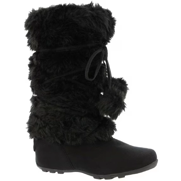 Talia-Hi Women Mukluk Faux Fur Boot Mid Calf Winter Snow Black 11