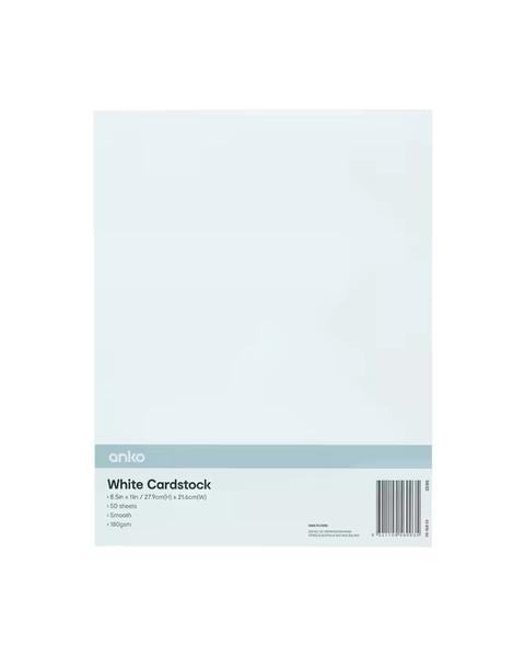 50 Pack Cardstock - White - White - One Size