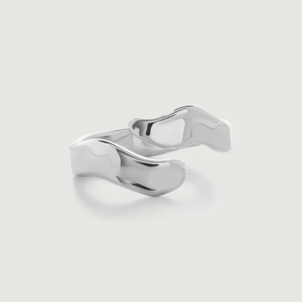 The Wave Wrap Ring in Sterling Silver | Jewellery by Monica Vinader