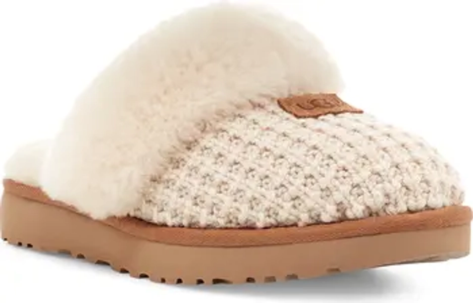 Cozy Knit Genuine Shearling Slipper