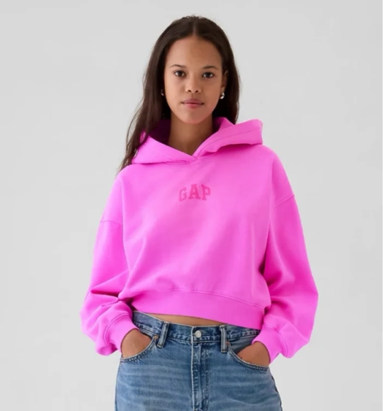 VintageSoft Crop Logo Hoodie | Gap