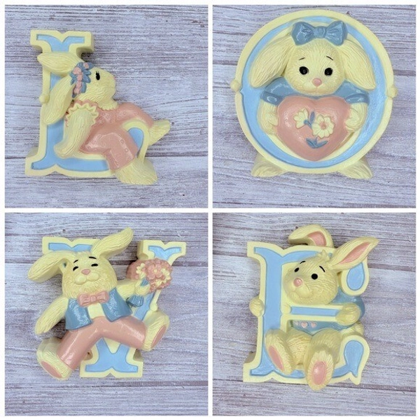 Vintage love letters Bunny Nursery / Easter Decor Wall Hanging Display Burwood