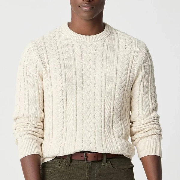 J.Crew Men's Fisherman Cable Crewneck Sweater