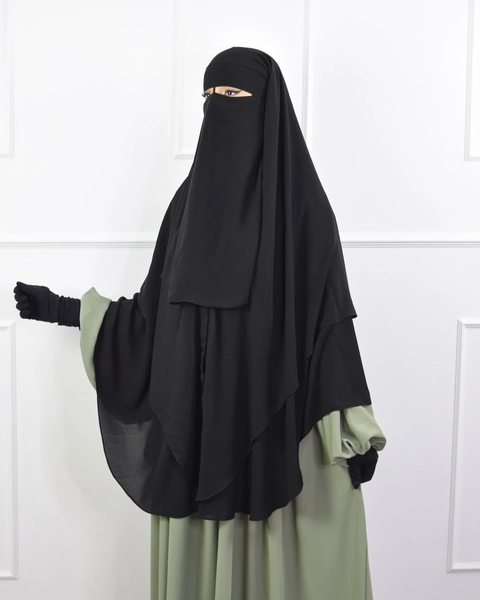 Niqab and Khimar Set Um Hafsa - Black - Ina Collection