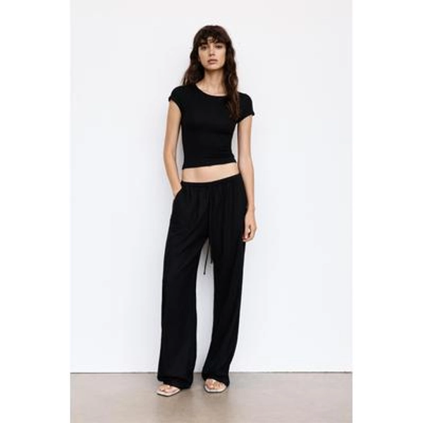 Flowy Trousers With Linen