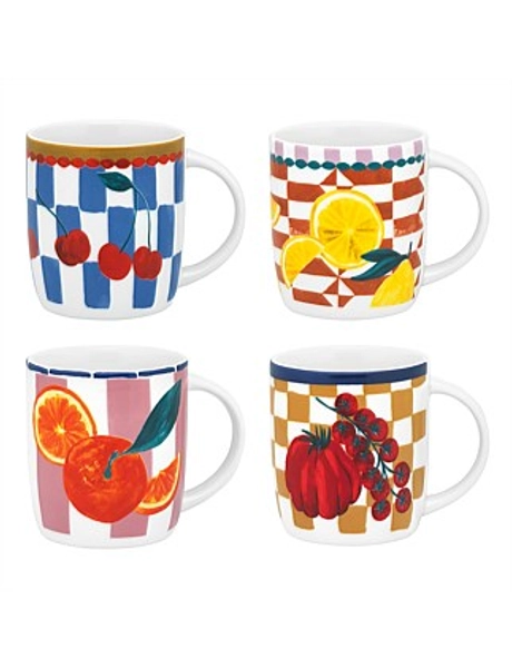 Valentina Set of 4 Mugs 300ml Assorted - multi - 300ML