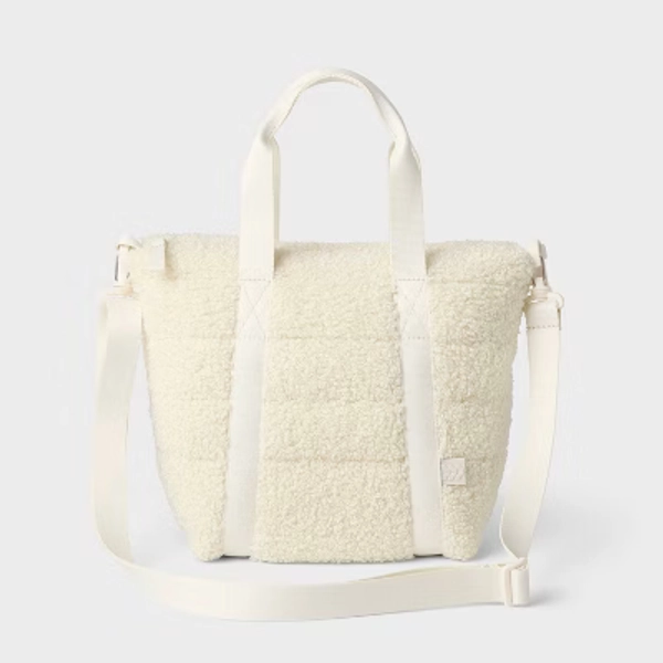 Faux Shearling Mini Tote Bag - All in Motion™ White