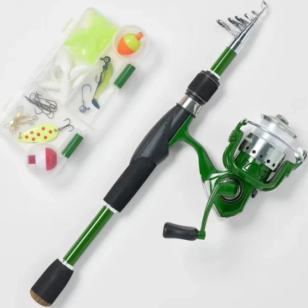 Embark Adult Spinning Telescopic Conventional Fishing Rod and Reel Combo