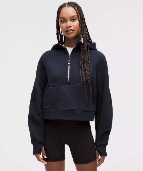 Scuba Oversized Half-Zip Hoodie - True Navy/Gold - XL/XXL