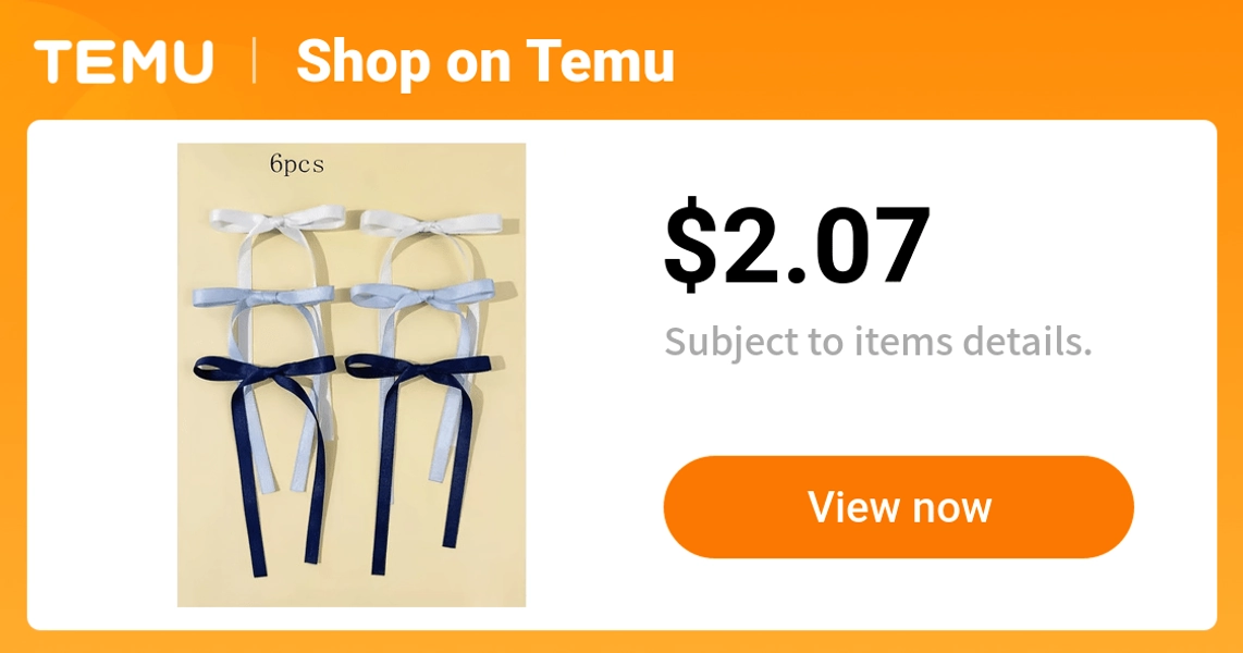 6pcs sweet ribbon bow hair clips duckbill clips jewelry - Temu