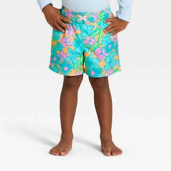 Cat & Jack Toddler Boys' Tropical Floral Swim Trunks