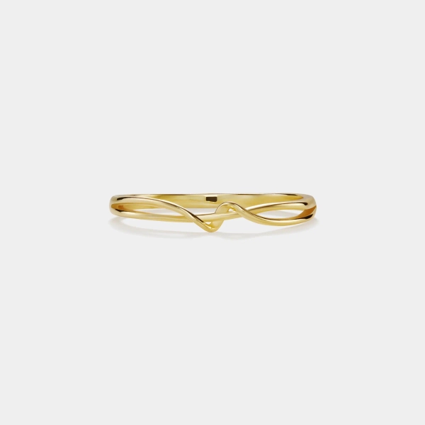 PERIMADE Gold Ocean Wave Beach Ring • Dainty Sea Wave Stacking Band Ring • Sterling Silver Friendship Jewelry • Trendy Best Friend Gift
