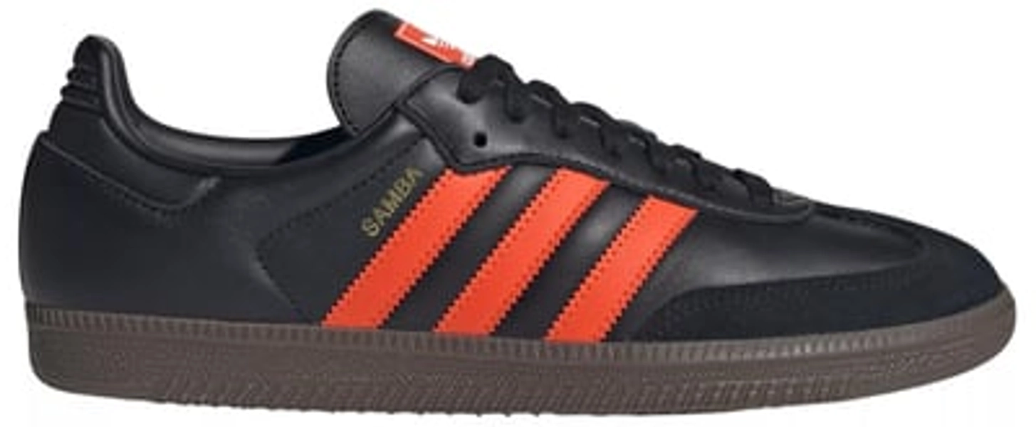 adidas Samba OG Shoes, Men's, M12.5/W13.5, Black/Orange