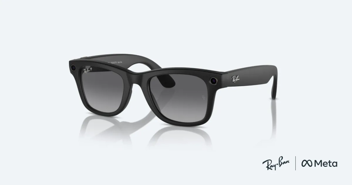 Ray-Ban Meta Wayfarer (Gen 1) Matte Black AI Glasses with Black Lenses