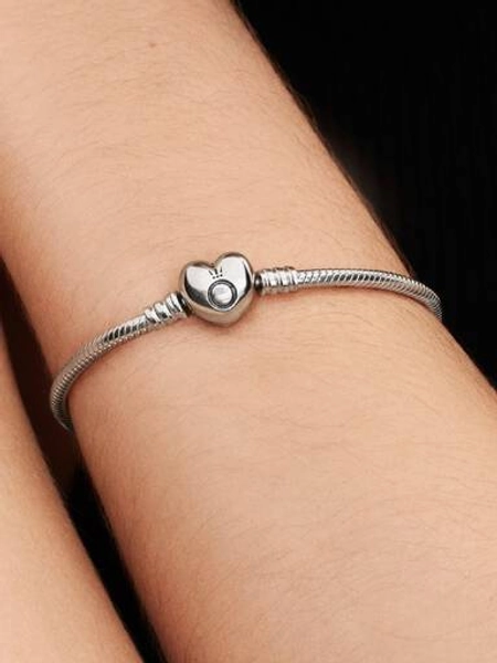 Moments Herz und Schlangen-Gliederarmband | Sterling-Silber | Pandora DE
