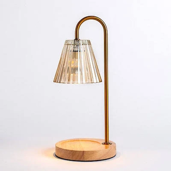 Kirkland's Home Dimmable Glass Shade Candle Warmer Lamp