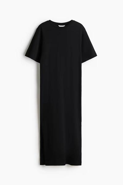 Long T-Shirt Dress - Black