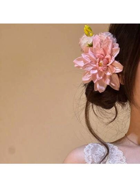 1/2pcs Dreamy Chiffon Orchid Flower Hair Clip, Ethereal Butterfly Design, 2025 New Side Bangs Hairpin, Hair Accessories