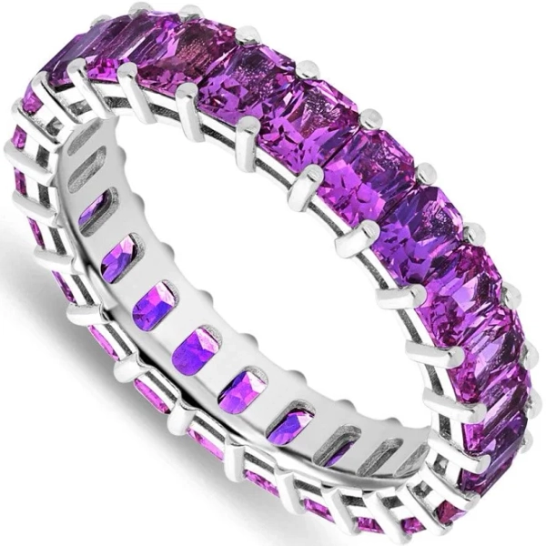 Luna Purple Amethyst Eternity Ring 18K GOLD US