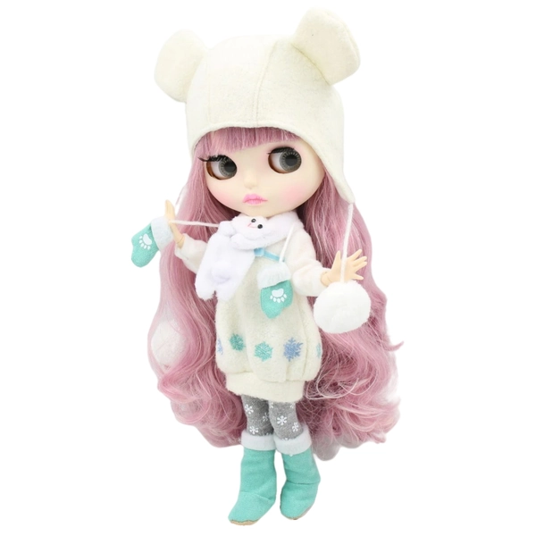 Ariana – Premium Custom Neo Blythe Doll with Pink Hair, White Skin & Matte Pouty Face