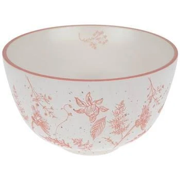 Pink Embossed Floral Bowl