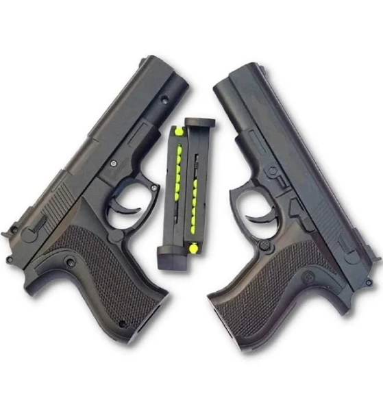 Boys Toy Gun Gift Set – 24 Bb Bullets + Dual Plastic Pistols – Ages
