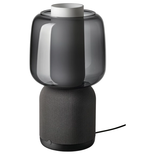 SYMFONISK Lampe enceinte WiFi,abat-jour verre - noir