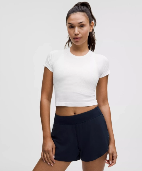 Swiftly Tech Cropped Short-Sleeve Shirt 2.0 - White/White - 10