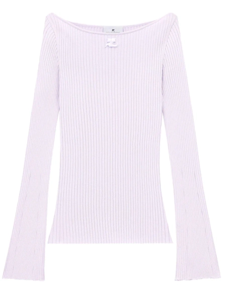 Courrèges pull nervuré à encolure bateau | S