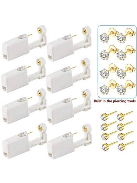 Ear Piercing Kit,Disposable Ear Piercing Gun With 5mm Star Cubic Zirconia Stud Earrings For Women,At Home Self Ear Piercer Kit