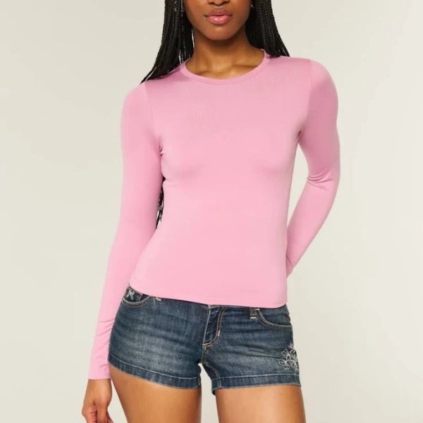 Seamless Long-Sleeve Crew Top